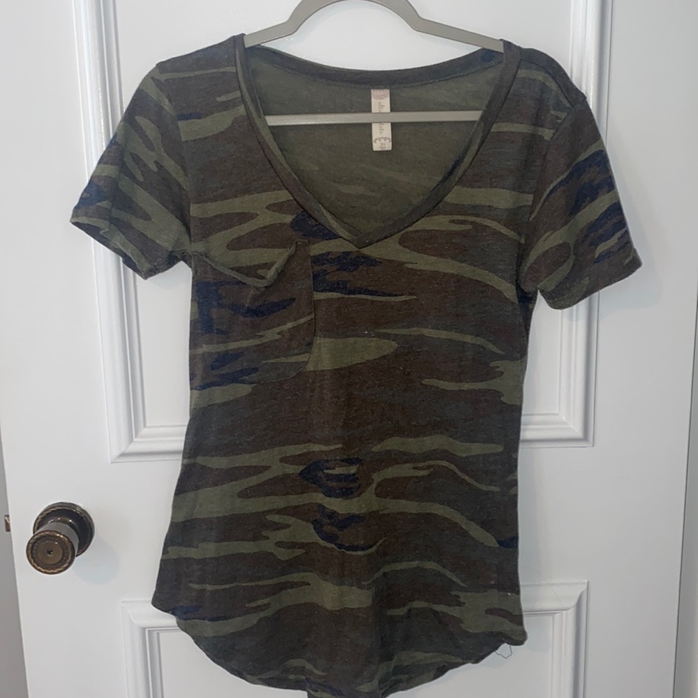 Altar’d State Camo V-Neck Tee